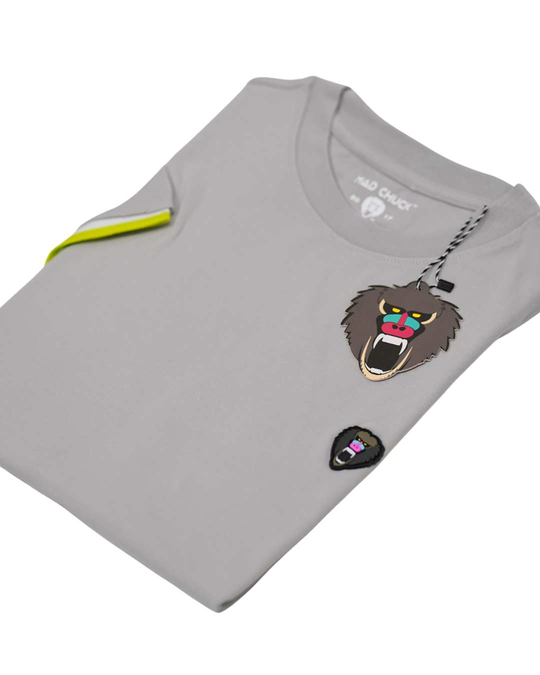 SILVER CUFF RIBBED CREW NECK WITH NEW RUBBER PATCH - Mad Chuck™