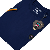 NAVY SLATE CUFF RIBBED CREW NECK WITH NEW RUBBER PATCH - Mad Chuck™