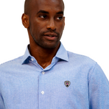 NAVY PIN STRIPE LS OXFORD - Mad Chuck™