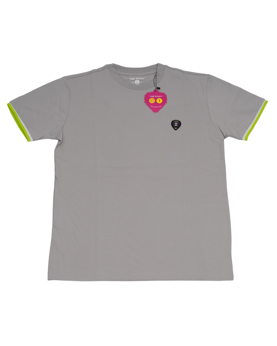 SILVER CUFF RIBBED CREW NECK WITH NEW RUBBER PATCH - Mad Chuck™