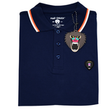 NAVY POLO WITH NEW RUBBER PATCH - Mad Chuck™