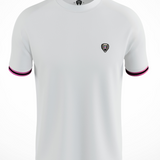 WHITE CUFF PINK/BLACK RIBBED CREW NECK