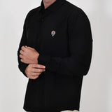 BLACK LONG SLEEVE SOLID SHIRT