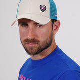 Cream / Teal Trucker