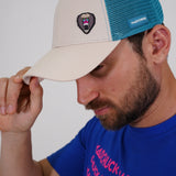 Cream / Teal Trucker