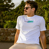 HALF/HALF WHITE TEE PRINT