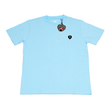 LIGHT BLUE CREW NECK T SHIRT NEW RUBBER PATCH - Mad Chuck™