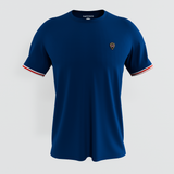 Galaxy Blue Cuff Ribbed Crew Neck